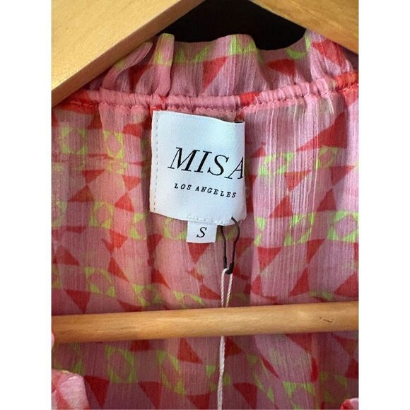 NWT MISA Los Angeles Sienna Top In Pink Size Small $265 MSRP - Picture 4 of 8
